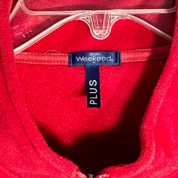 WOMENS XL? LIGHT RED FLEECE ZIP FRONT 4 POCKET VEST - Picture 4 of 6